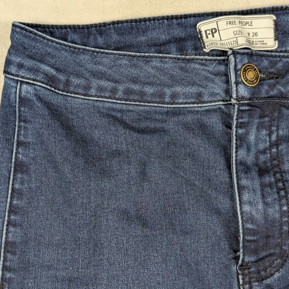 Free People Just Float On Flare Jeans Dark Wash High Rise Bell Bottoms Size 26